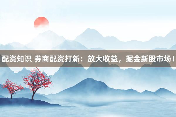 配资知识 券商配资打新：放大收益，掘金新股市场！