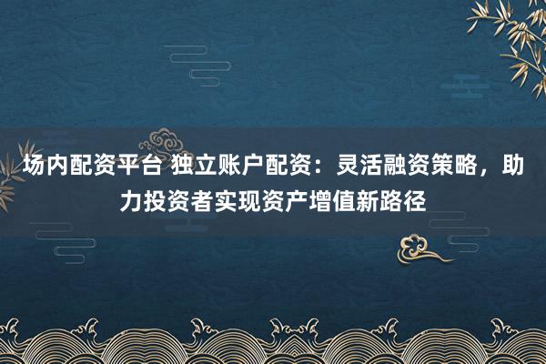 场内配资平台 独立账户配资：灵活融资策略，助力投资者实现资产增值新路径