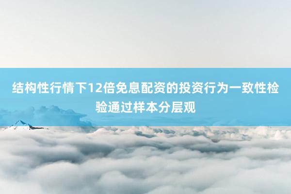 结构性行情下12倍免息配资的投资行为一致性检验通过样本分层观
